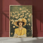 Rosy Vintage Glamour Art art print shown in a red setting