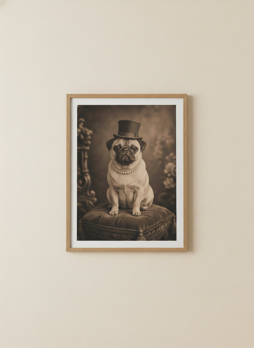 Victorian Pug Portrait Art art print