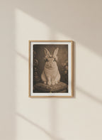 Vintage Portrait Bunny Floral Crown art print