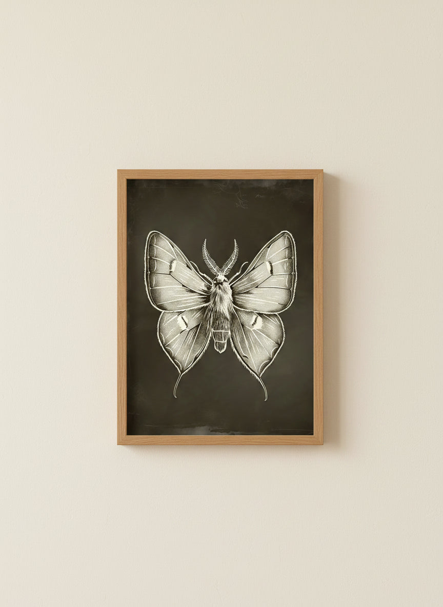Dark Gothic Moth Illustration art print