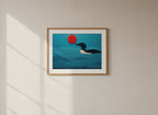 Minimalist Loon Bird Wall Art art print