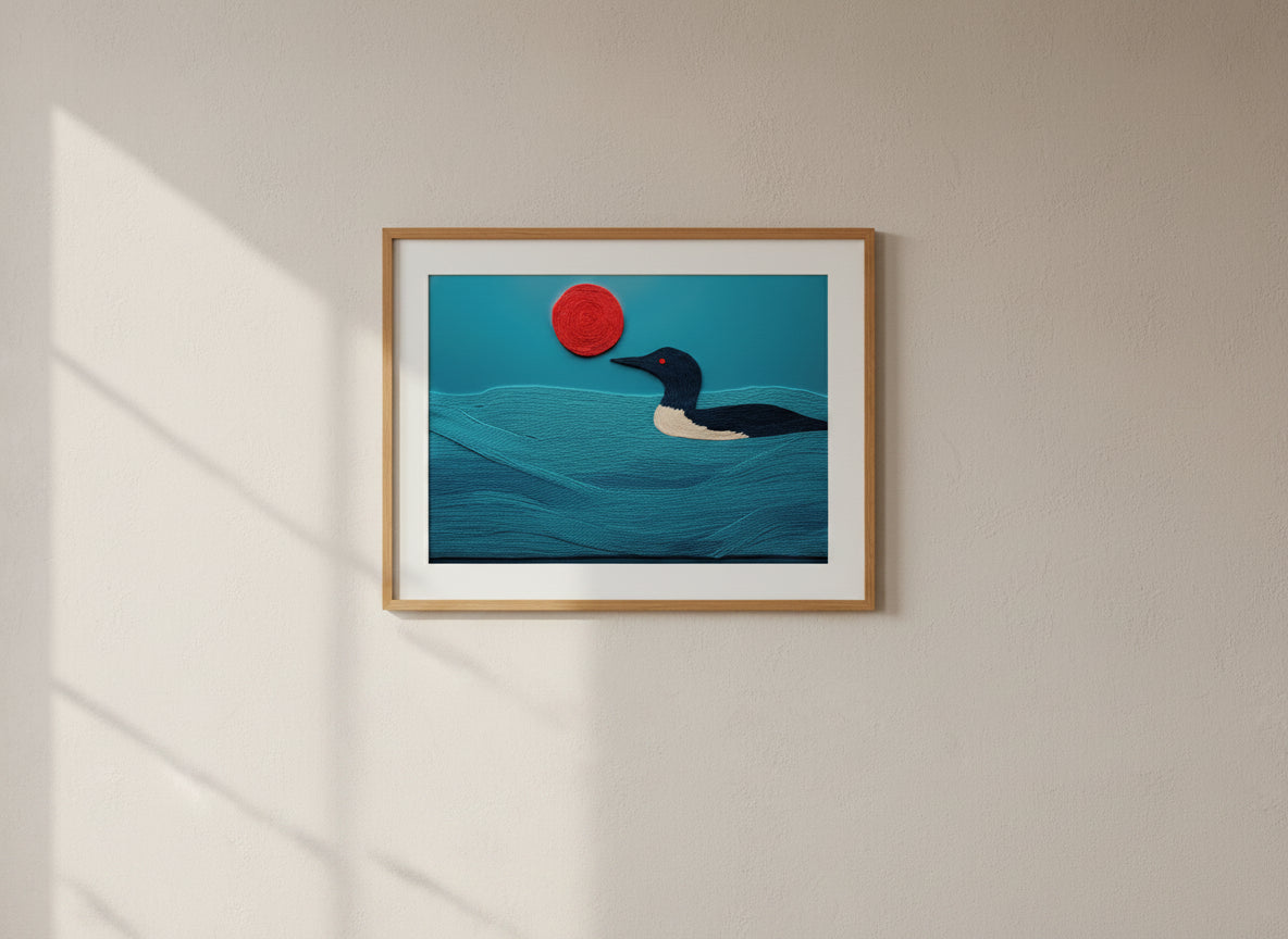 Minimalist Loon Bird Wall Art art print