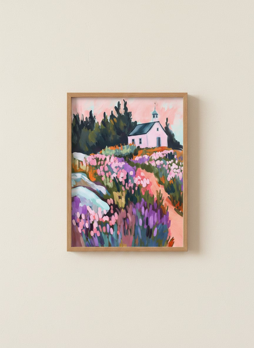 Wildflower Meadow Chapel Art art print