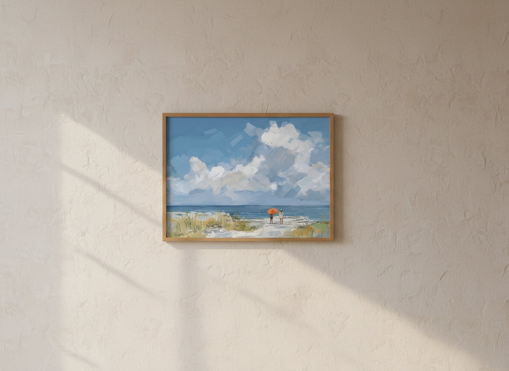 Beach Figures Coastal Painting art print