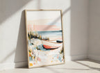 Coastal Rowboat Beach Art art print