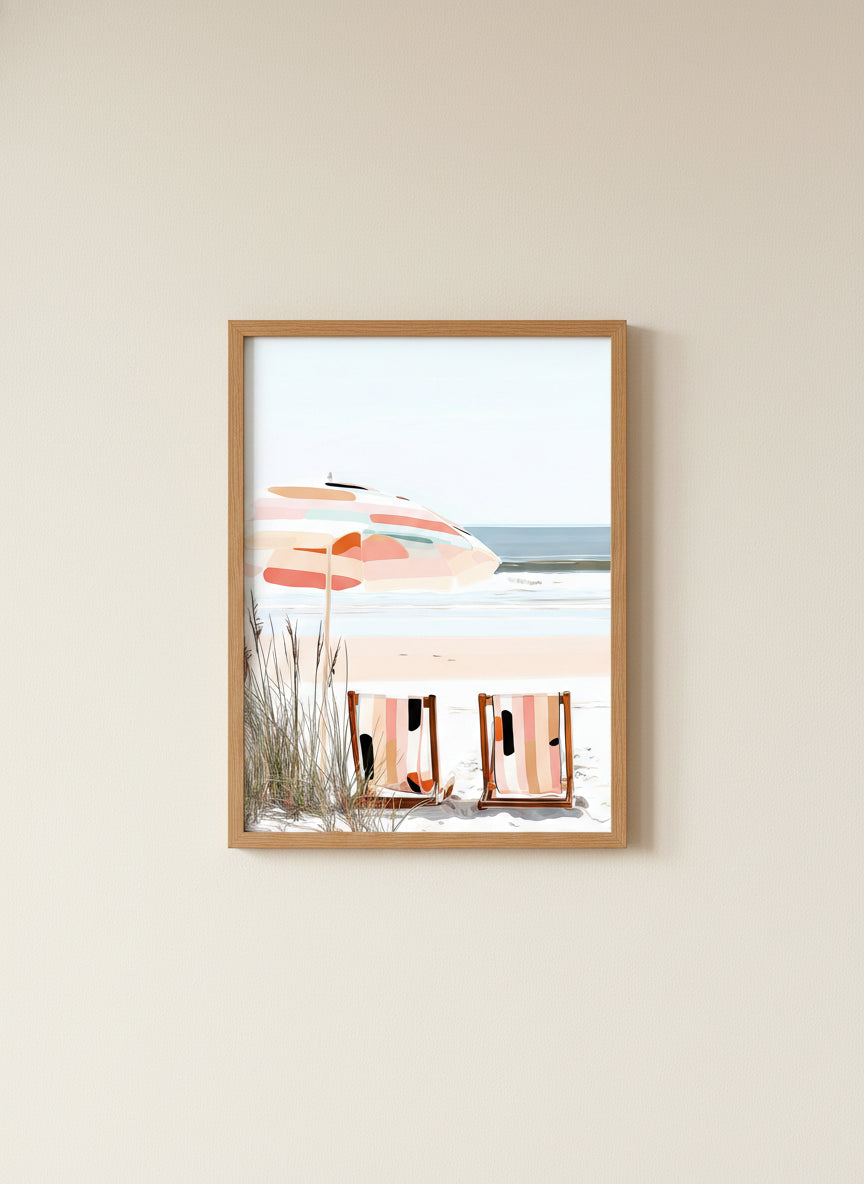 Coastal Beach Chairs Art art print