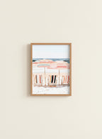 Coastal Beach Chairs Umbrella Art art print