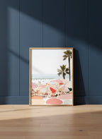 Retro Beach Umbrella Art art print