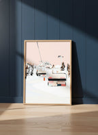 Ski Lift Winter Mountain Art art print