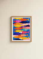 Colorful School Of Fish Art art print