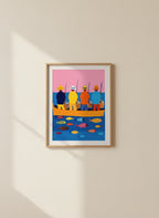 Colorful Fishermen Boat Art art print