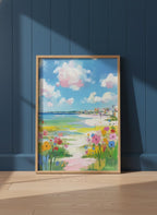 Coastal Wildflower Beach Painting art print