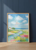 Coastal Wildflower Meadow Landscape art print