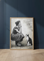 Vintage Woman Cat Portrait Art art print