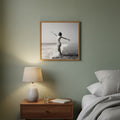 Vintage Black White Beach Woman Art art print