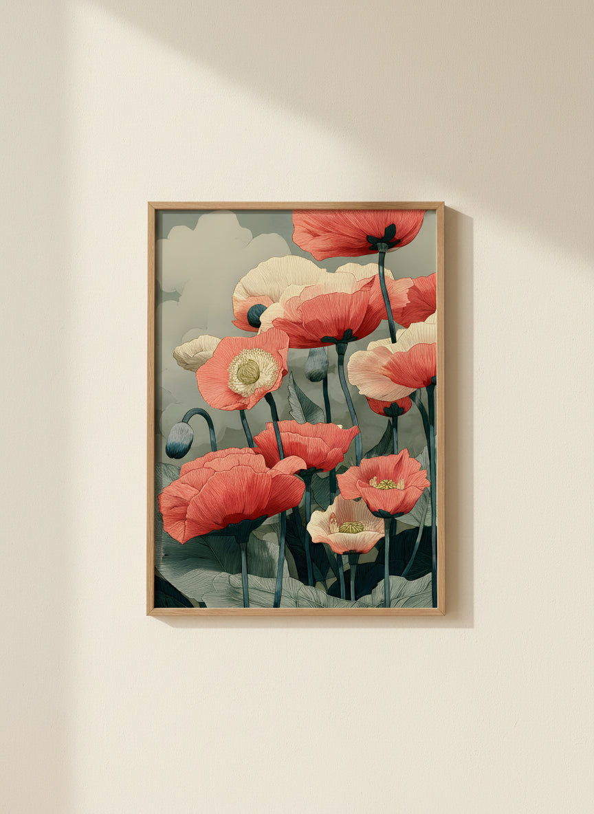 Red Poppy Botanical Wall Art art print