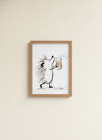 Hedgehog Beer Mug Art art print