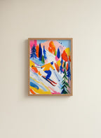 Colorful Abstract Skier Art art print