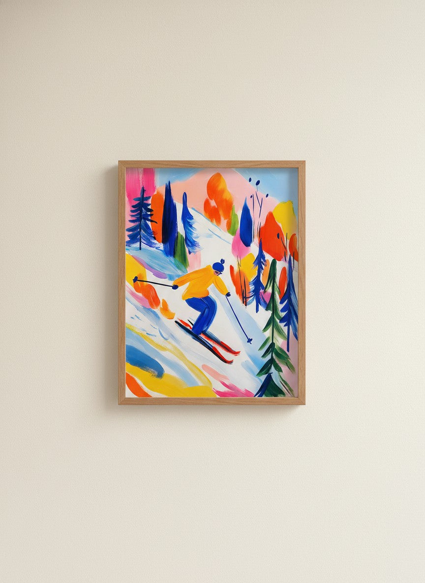 Colorful Abstract Skier Art art print