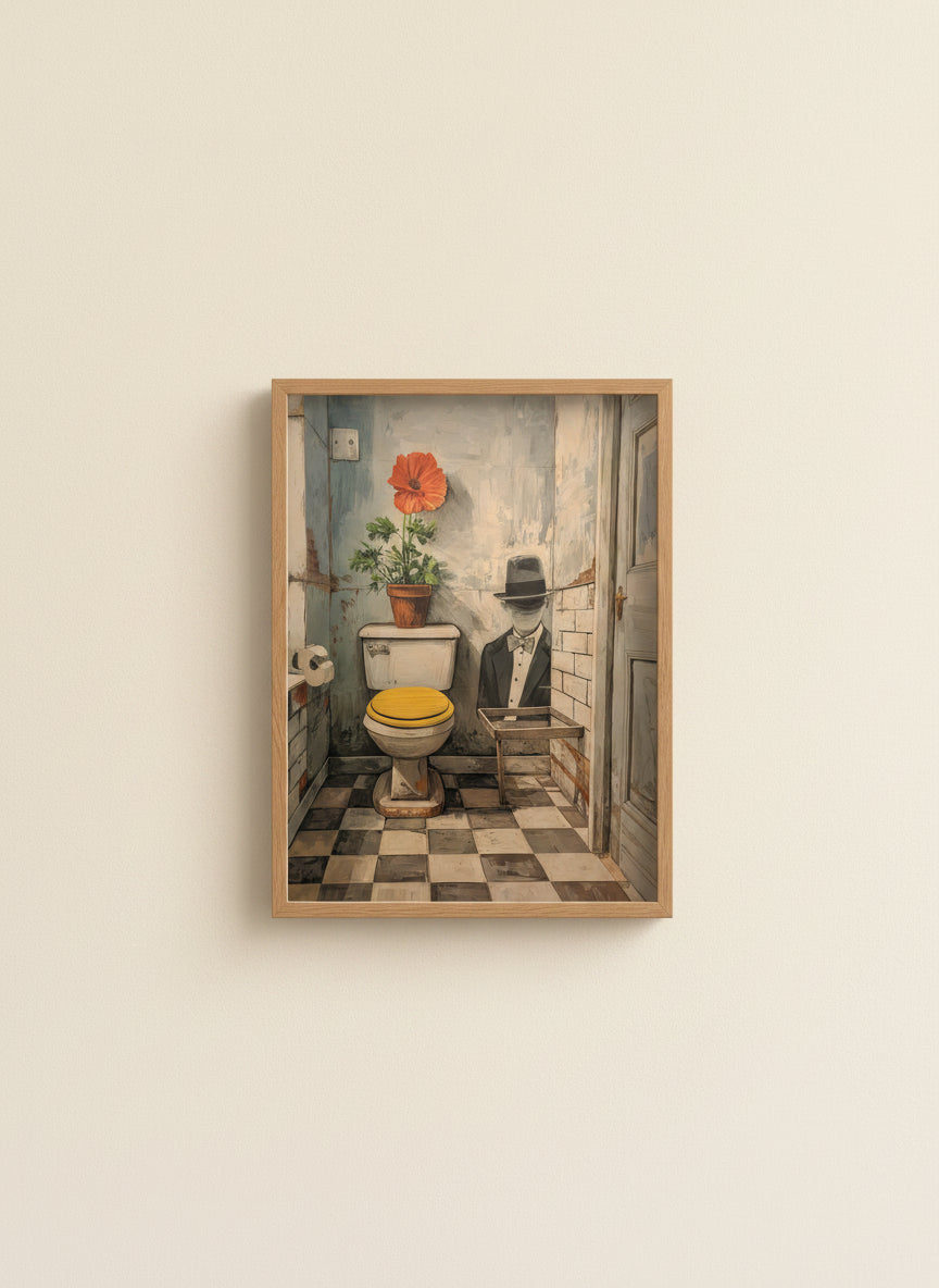 Yellow Bathroom Wabi Sabi Art art print