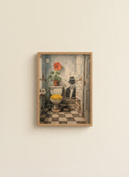 Yellow Bathroom Wabi Sabi Art art print