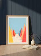 Minimalist Skiing Mountain Art art print