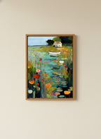 Coastal Cottage Lily Pond Art art print