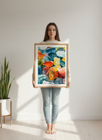 Colorful Gemstone Watercolor Art art print shown in a person holding bright setting