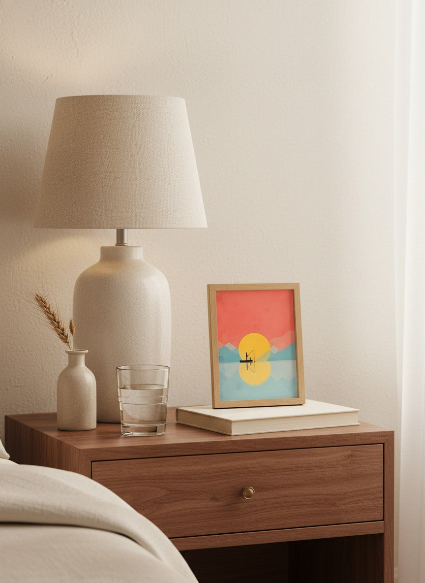 Father Child Fishing Sunset Art art print