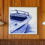 Vintage Wooden Speedboat Art art print