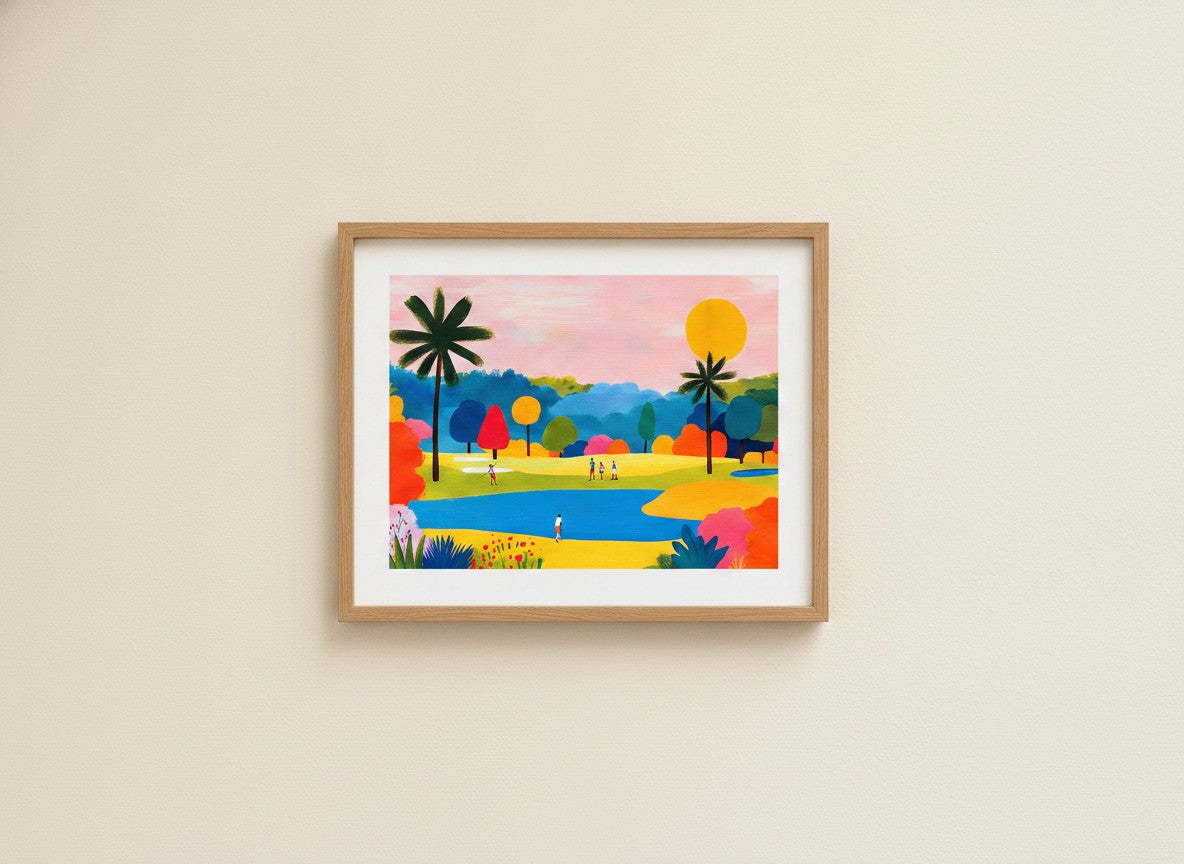 Colorful Golf Course Landscape Art art print