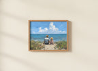 Father Daughter Beach Art art print