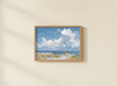 Beach Figures Ocean Painting art print