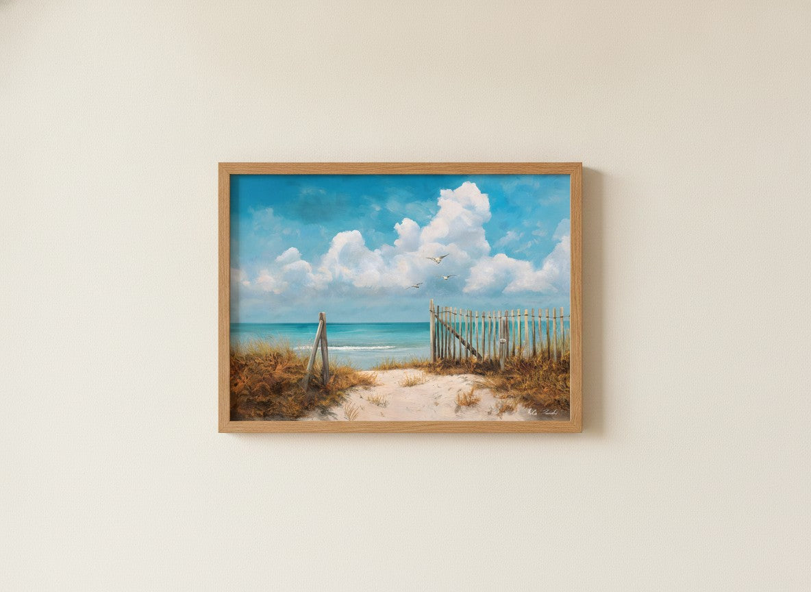 Coastal Beach Path Painting art print