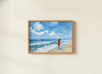 Woman on Beach Ocean Art art print