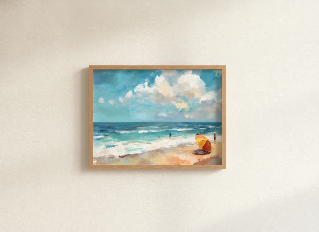 Impressionist Beach Scene Painting art print