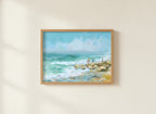 Coastal Family Figures Impressionist Art art print