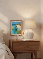 Abstract Coastal Beach House Art art print
