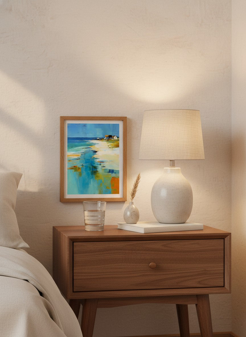 Abstract Coastal Beach House Art art print