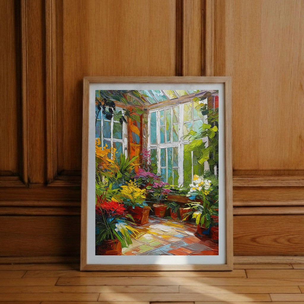 Colorful Greenhouse Conservatory Painting art print