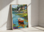 Impressionist Harbor Boats Painting art print
