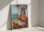 Coastal Cottage Flower Garden Art art print