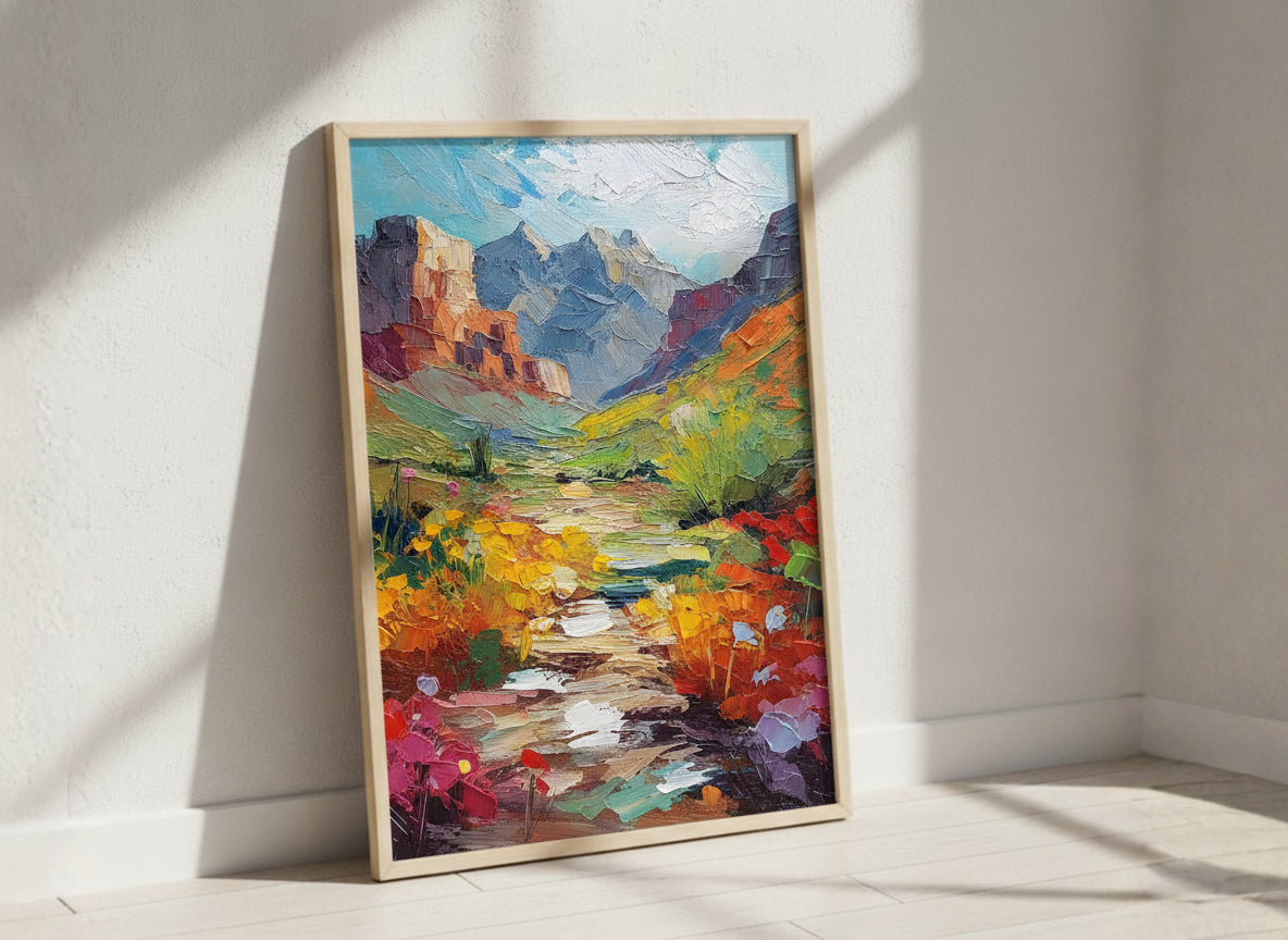 Colorful Canyon Wildflower Landscape art print