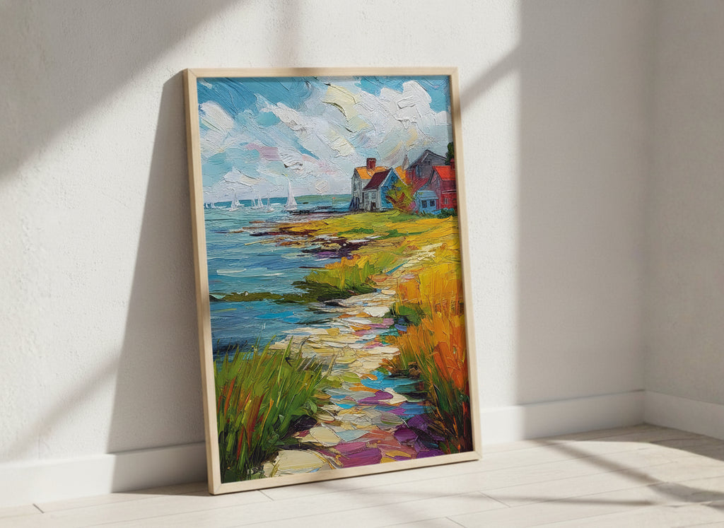 Coastal New England Village Art art print