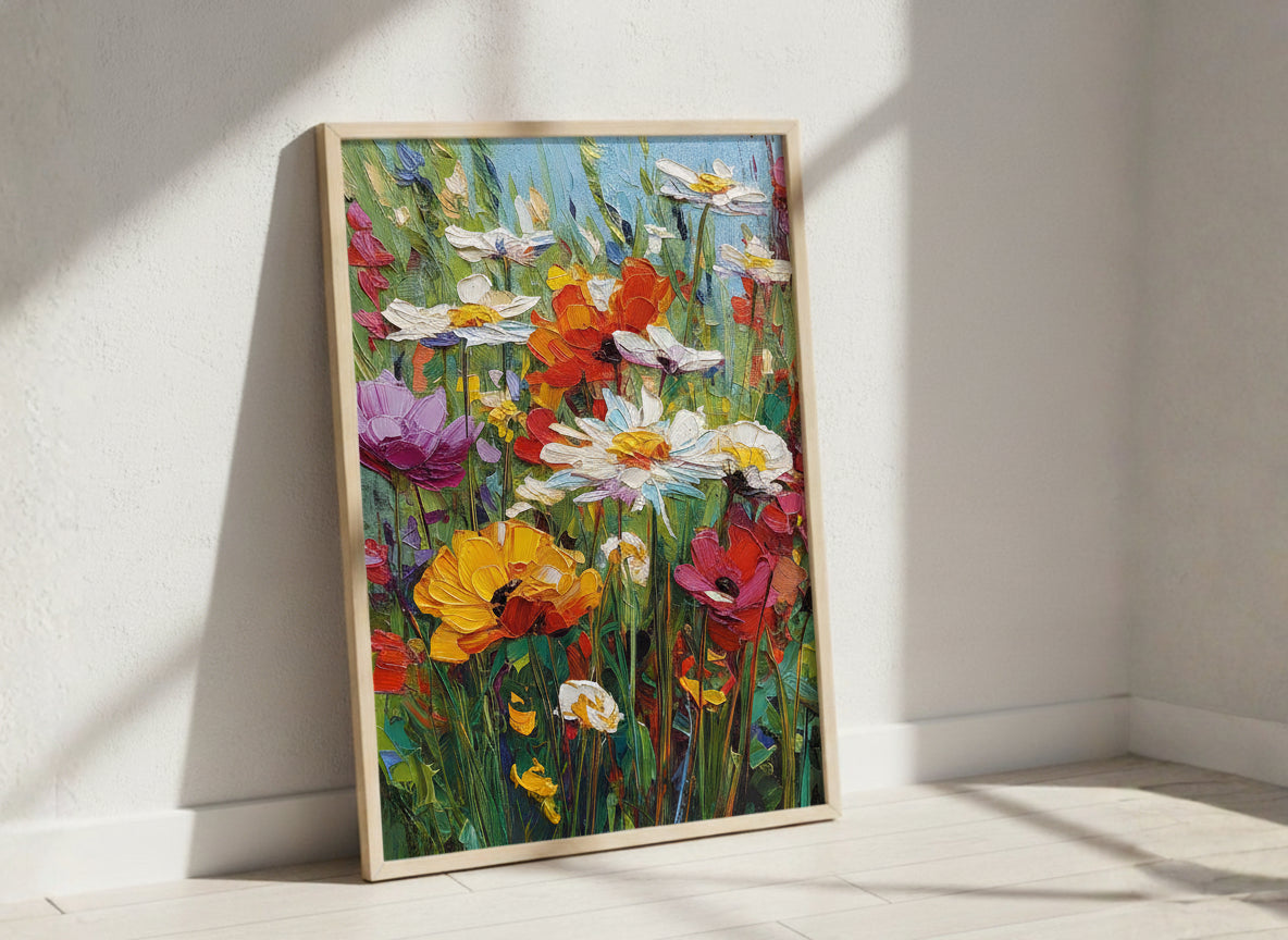 Wildflower Meadow Impasto Art art print