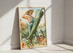 Vintage Farmer Woman Garden Art art print