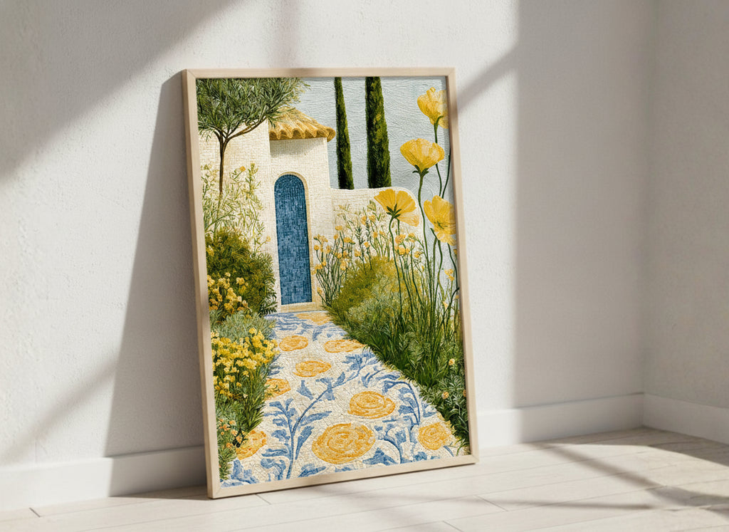 Mediterranean Mosaic Garden Art art print