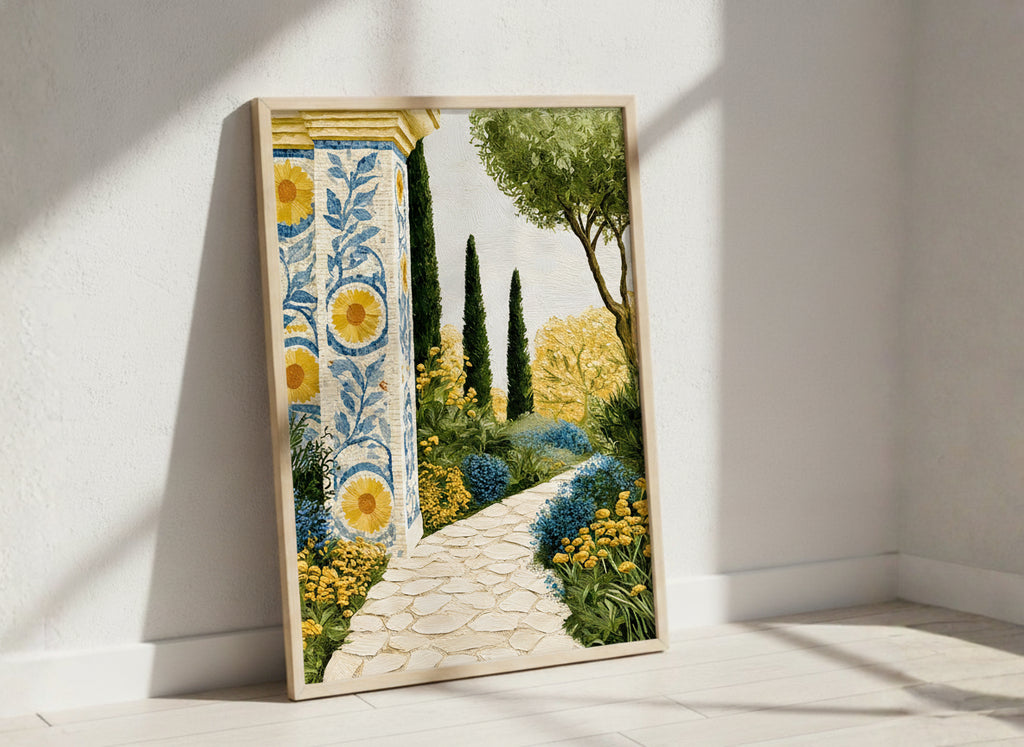 Mediterranean Garden Mosaic Art art print