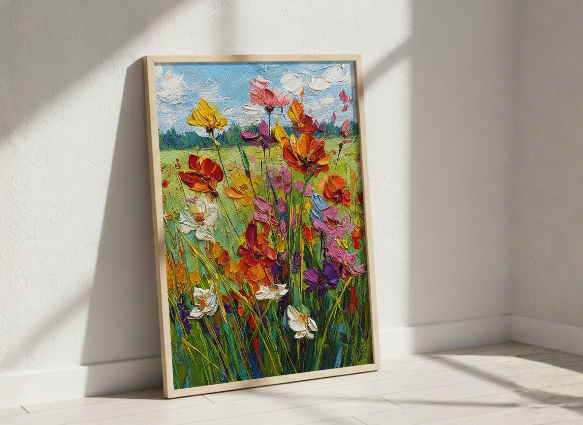 Wildflower Meadow Impasto Art art print