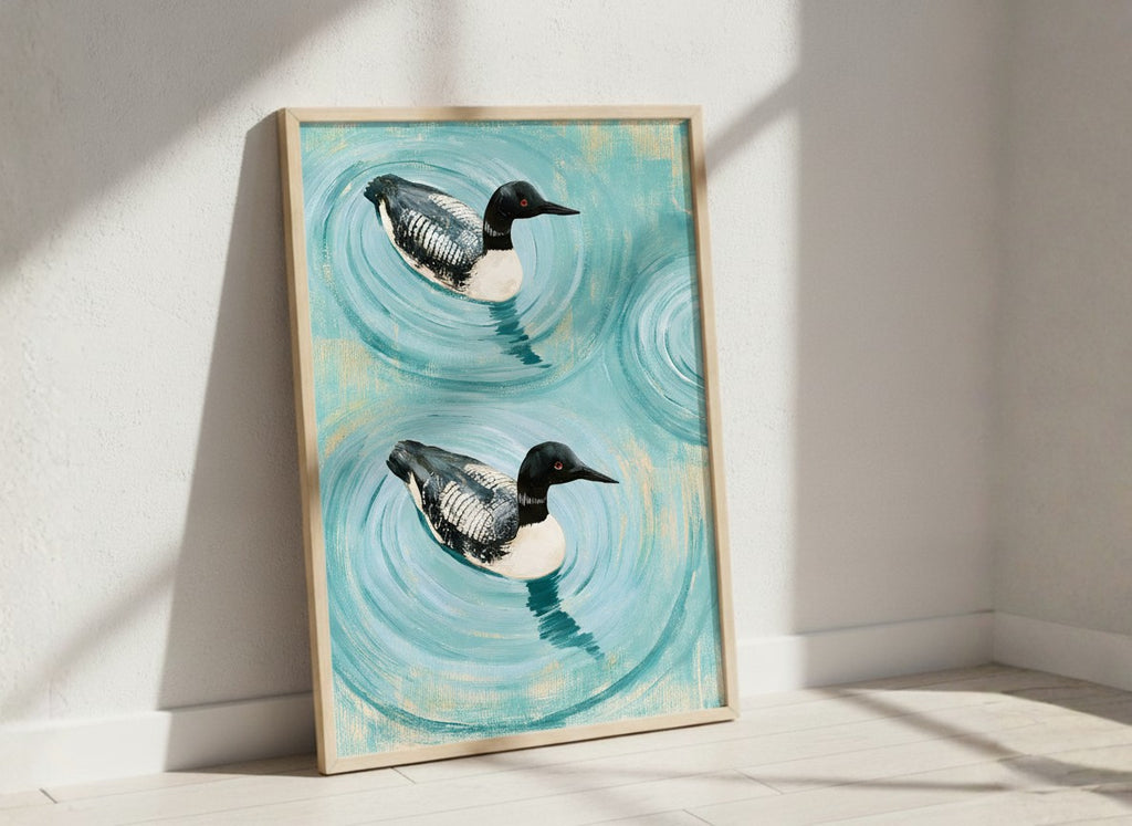 Common Loon Pair Painting art print
